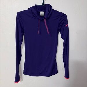 Nike Pro Dri-Fit Lightweight Purple Hoodie Pullover Women's XS